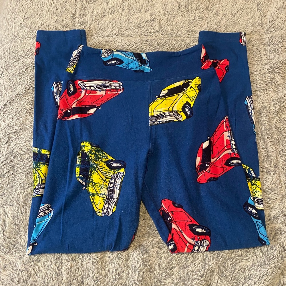 Lularoe Blue Car Leggings